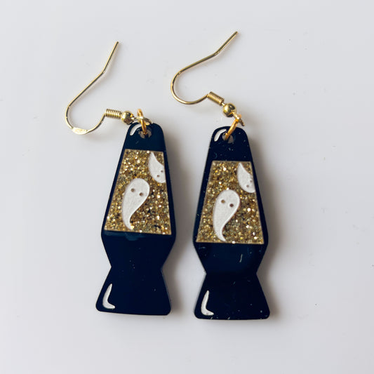 GHOST LAVA LAMP ACRYLIC EARRINGS