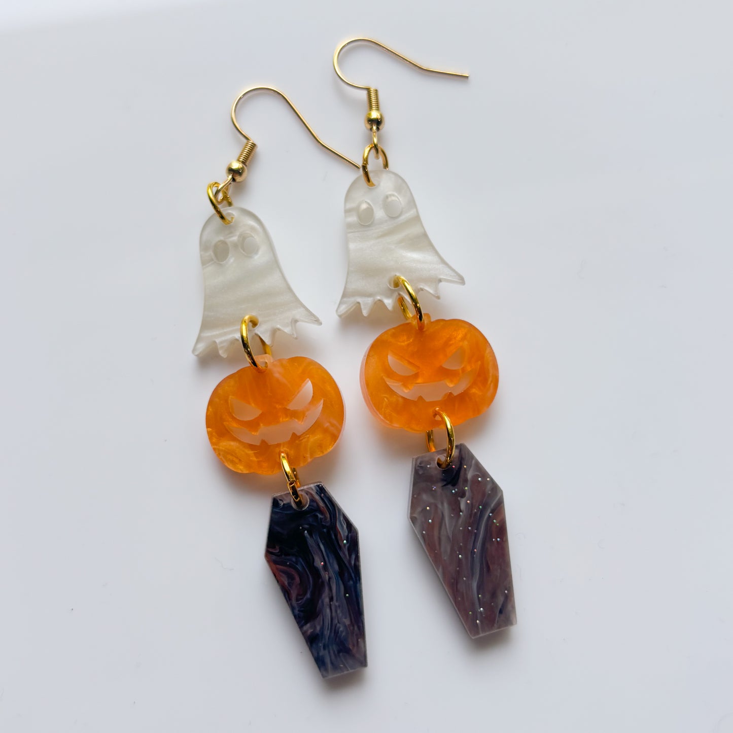 PEARLY HALLOWEEN TRIO ACRYLIC EARRINGS