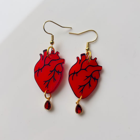 ANATOMICAL HEART ACRYLIC EARRINGS