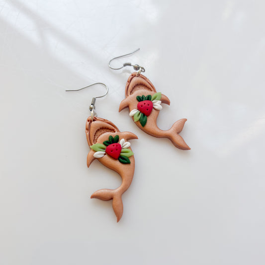 STRAWBERRY SHARK EARRINGS