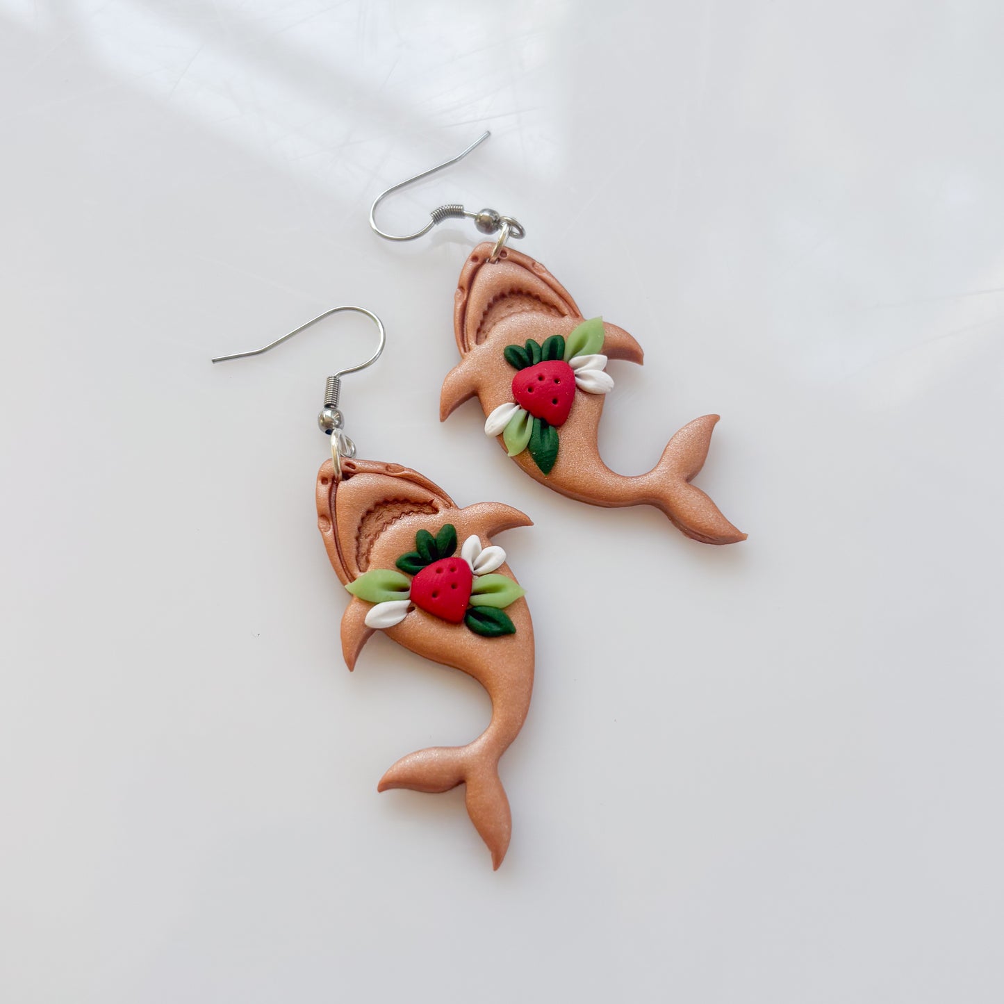 STRAWBERRY SHARK EARRINGS