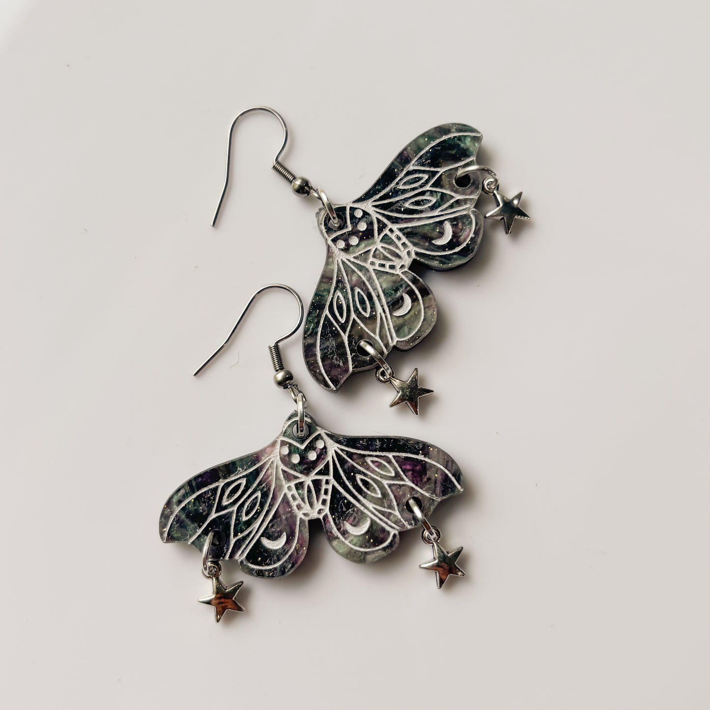 MOTH ACRYLIC EARRINGS