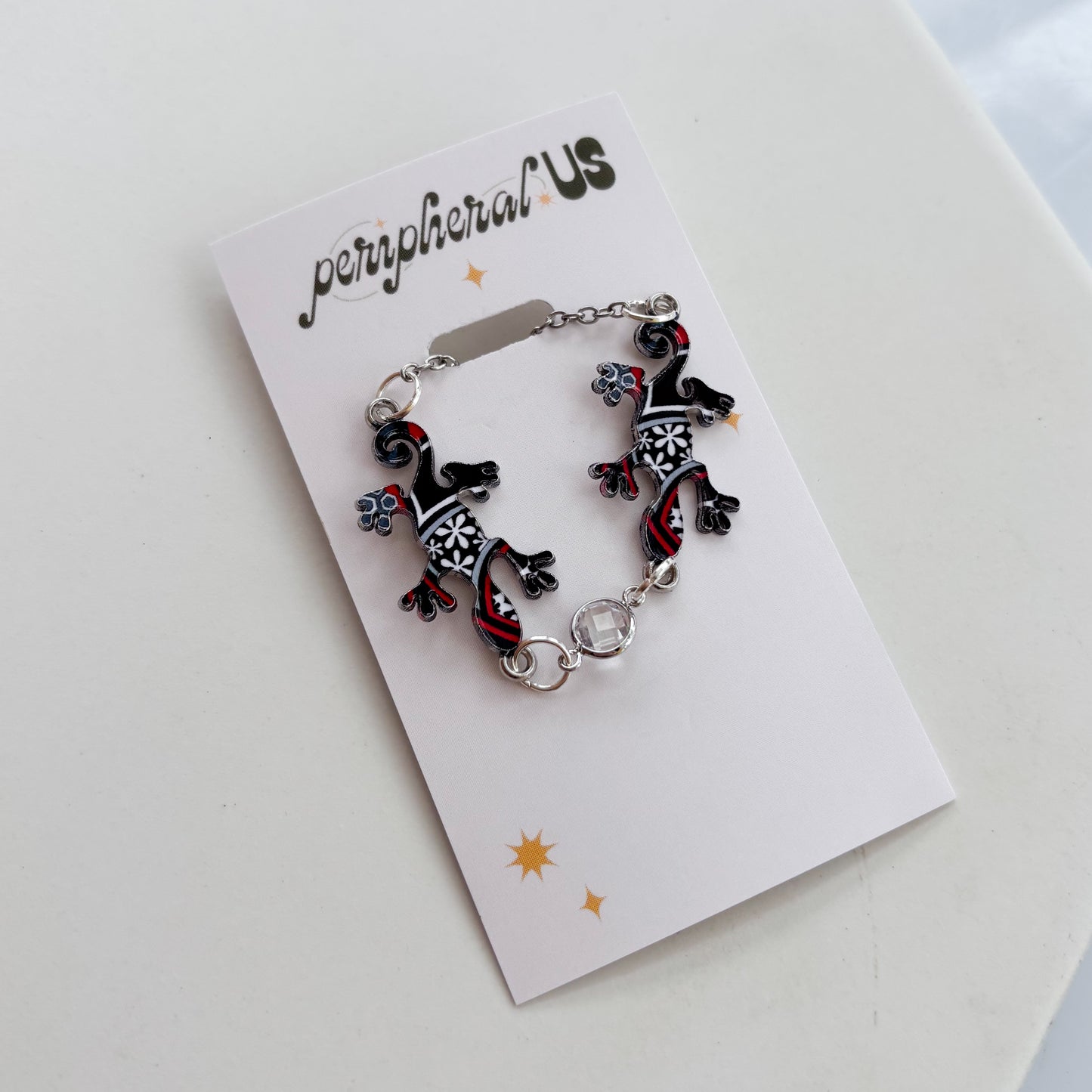 KISSING LIZARDS CHARM NECKLACE