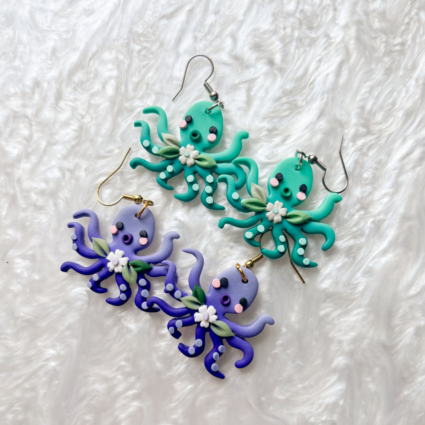 BLUE OCTOPUS EARRINGS