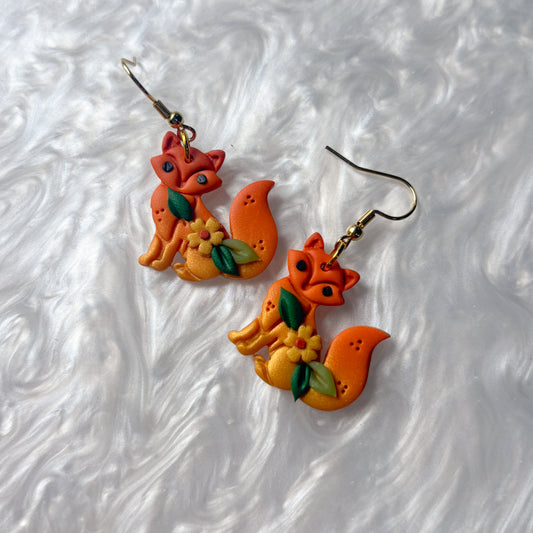 FOX & SUNFLOWER EARRINGS