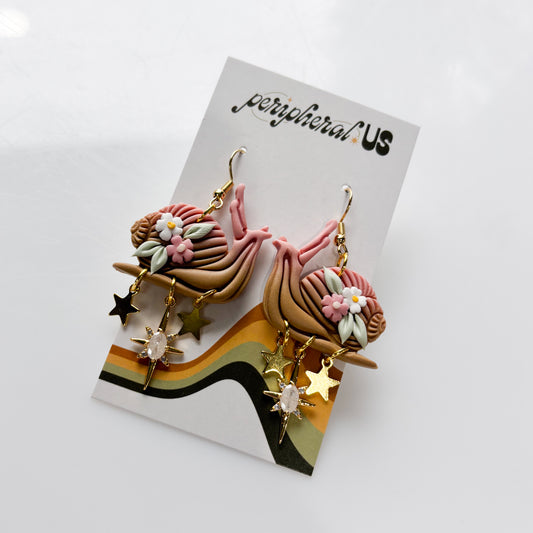 PINK SNAIL EARRINGS