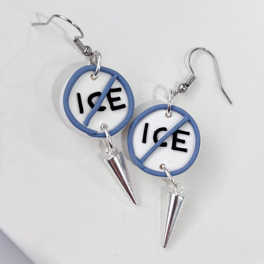 ICE OUT BLUE CIRCLE EARRINGS