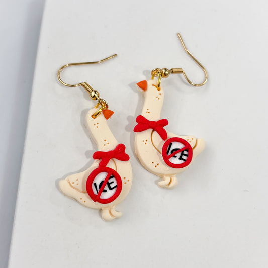 DUCK ICE EARRINGS (RED)