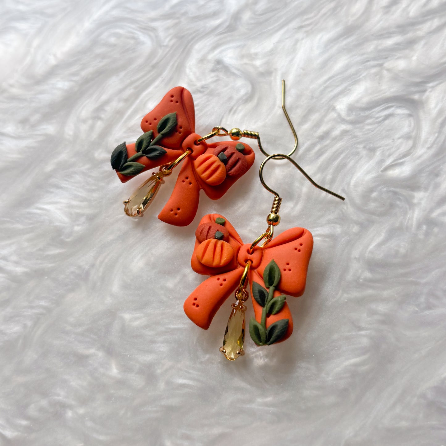 PUMPKIN BOW EARRINGS