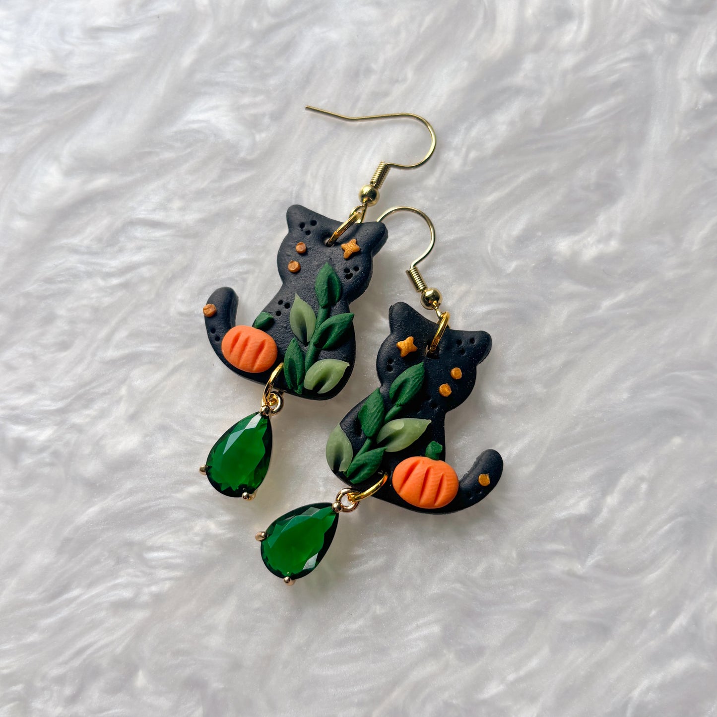 PUMPKIN HARVEST CAT EARRINGS
