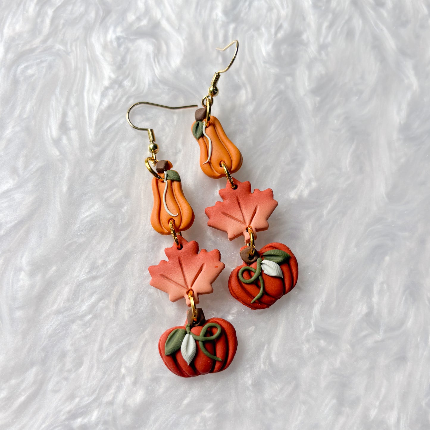 GOURD LEAF PUMPKIN EARRINGS