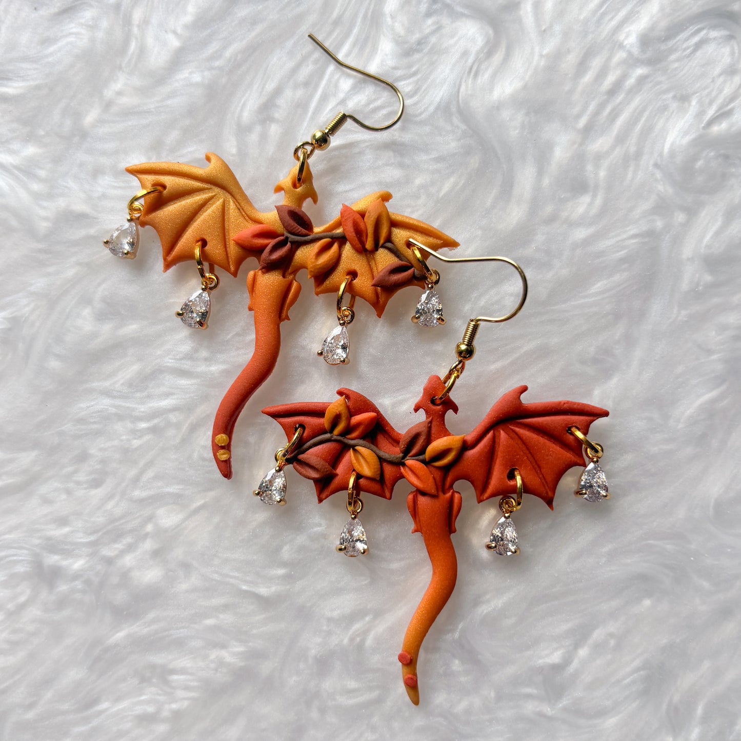 AUTUMN LEAF DRAGON EARRINGS