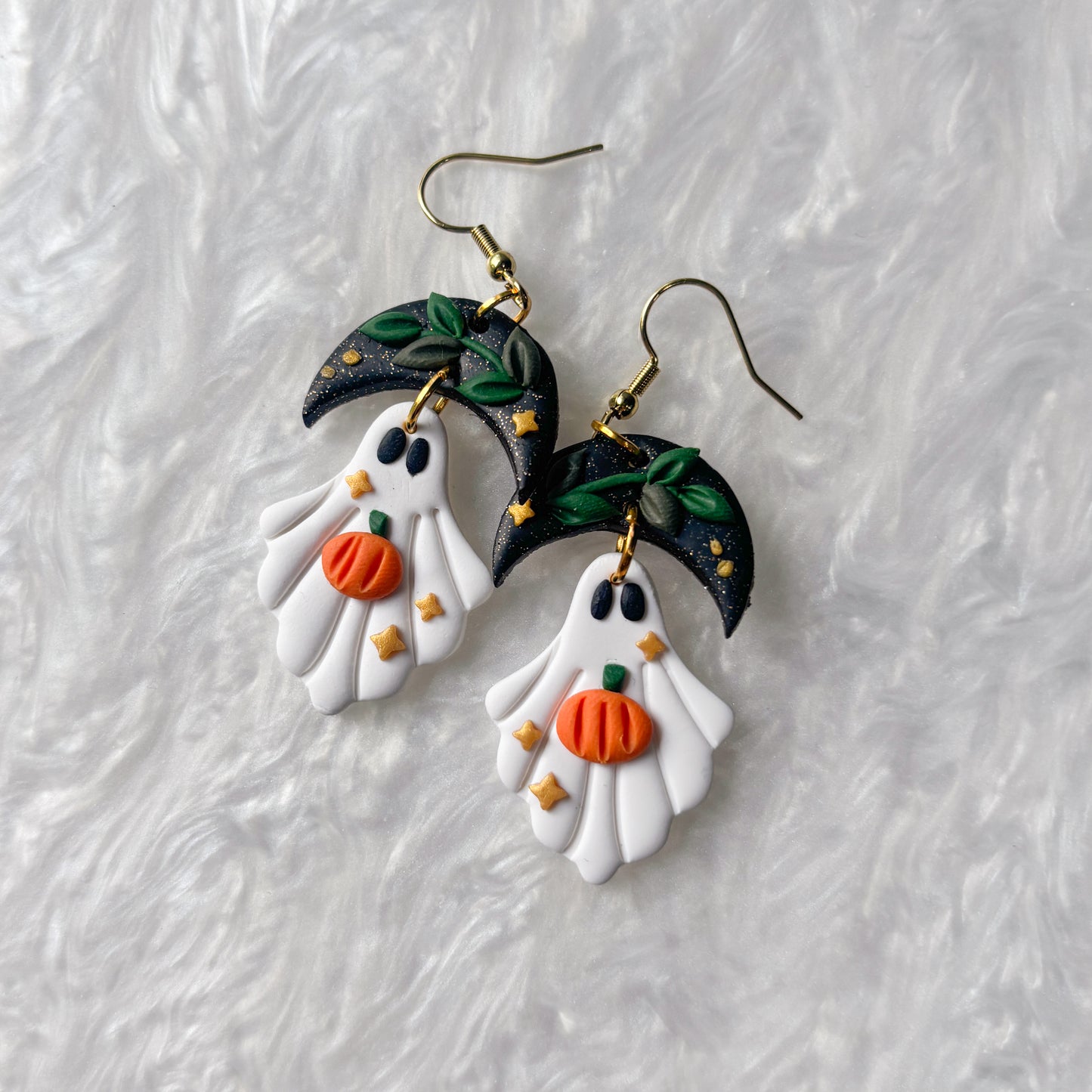 PUMPKIN MOON GHOST EARRINGS