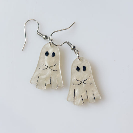 PEARLY GHOST ACRYLIC EARRINGS