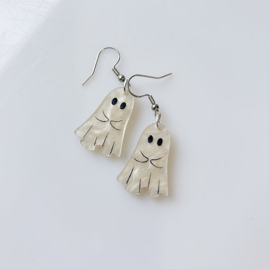 PEARLY GHOST ACRYLIC EARRINGS