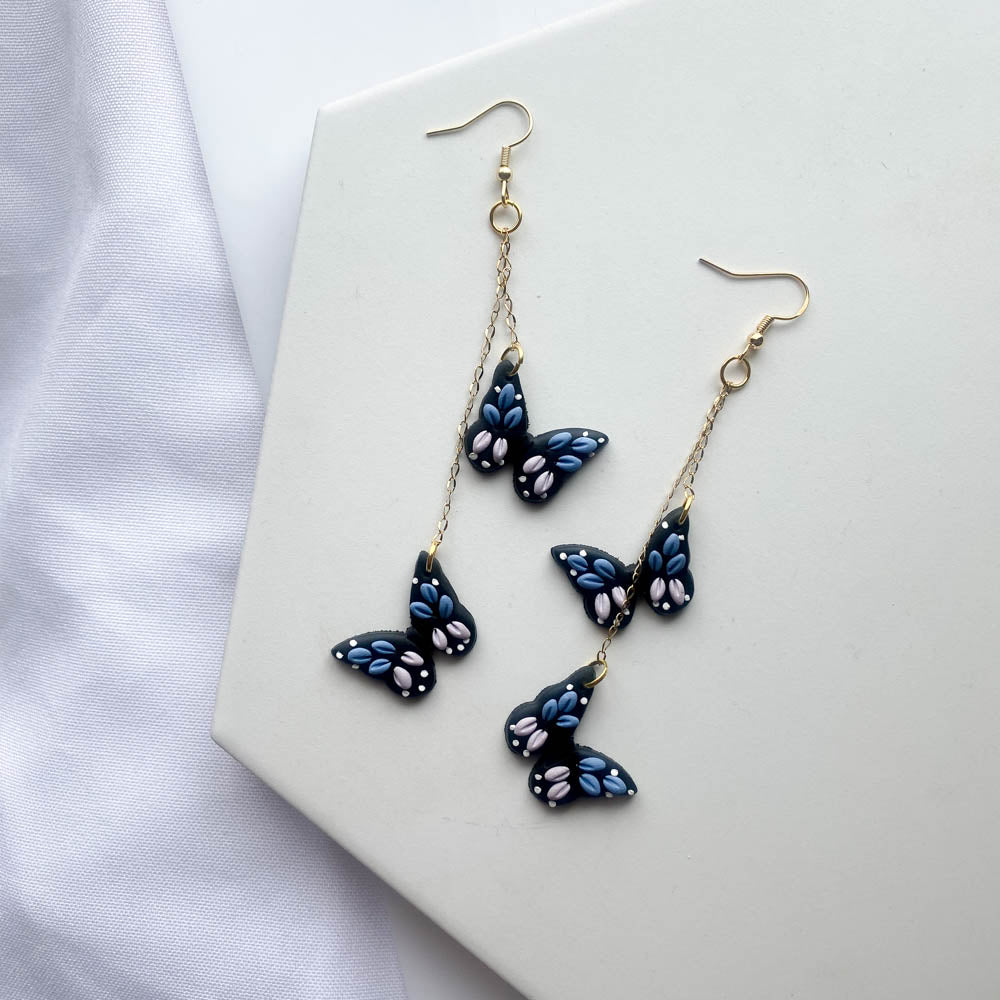 BLUE BUTTERFLY DANGLES