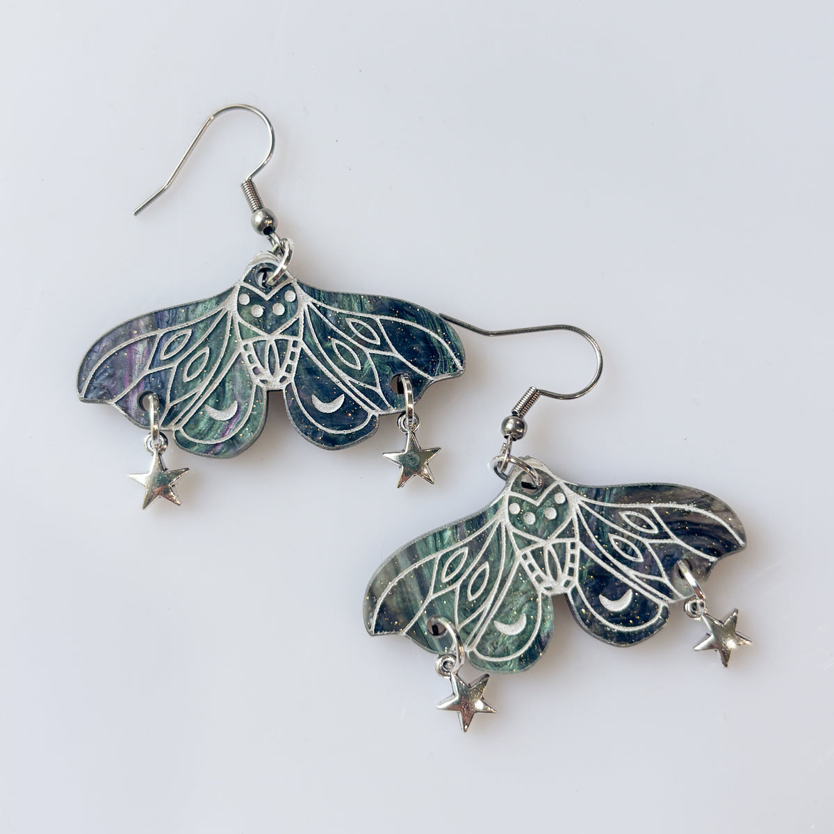 MOTH ACRYLIC EARRINGS