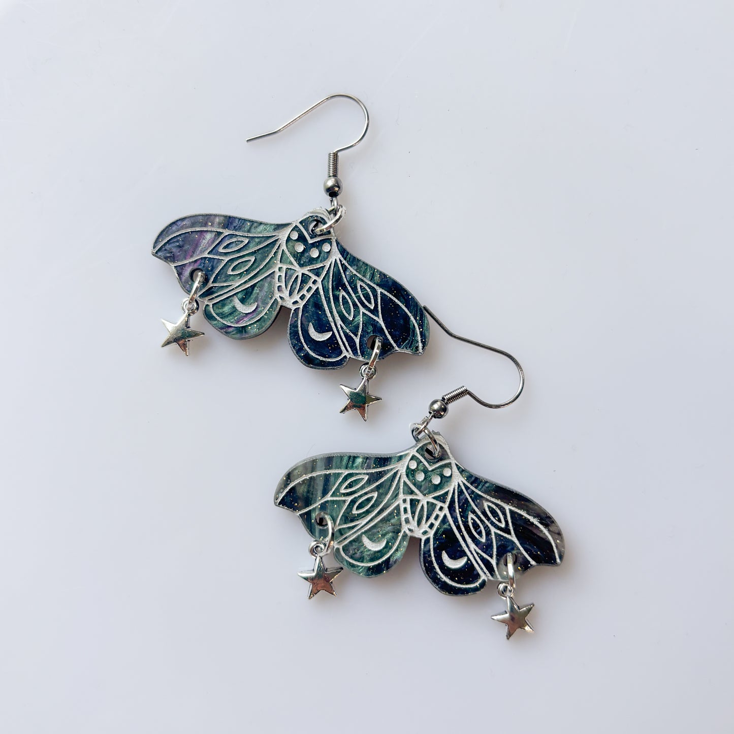 MOTH ACRYLIC EARRINGS