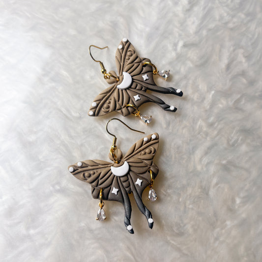 BROWN MOTH EARRINGS