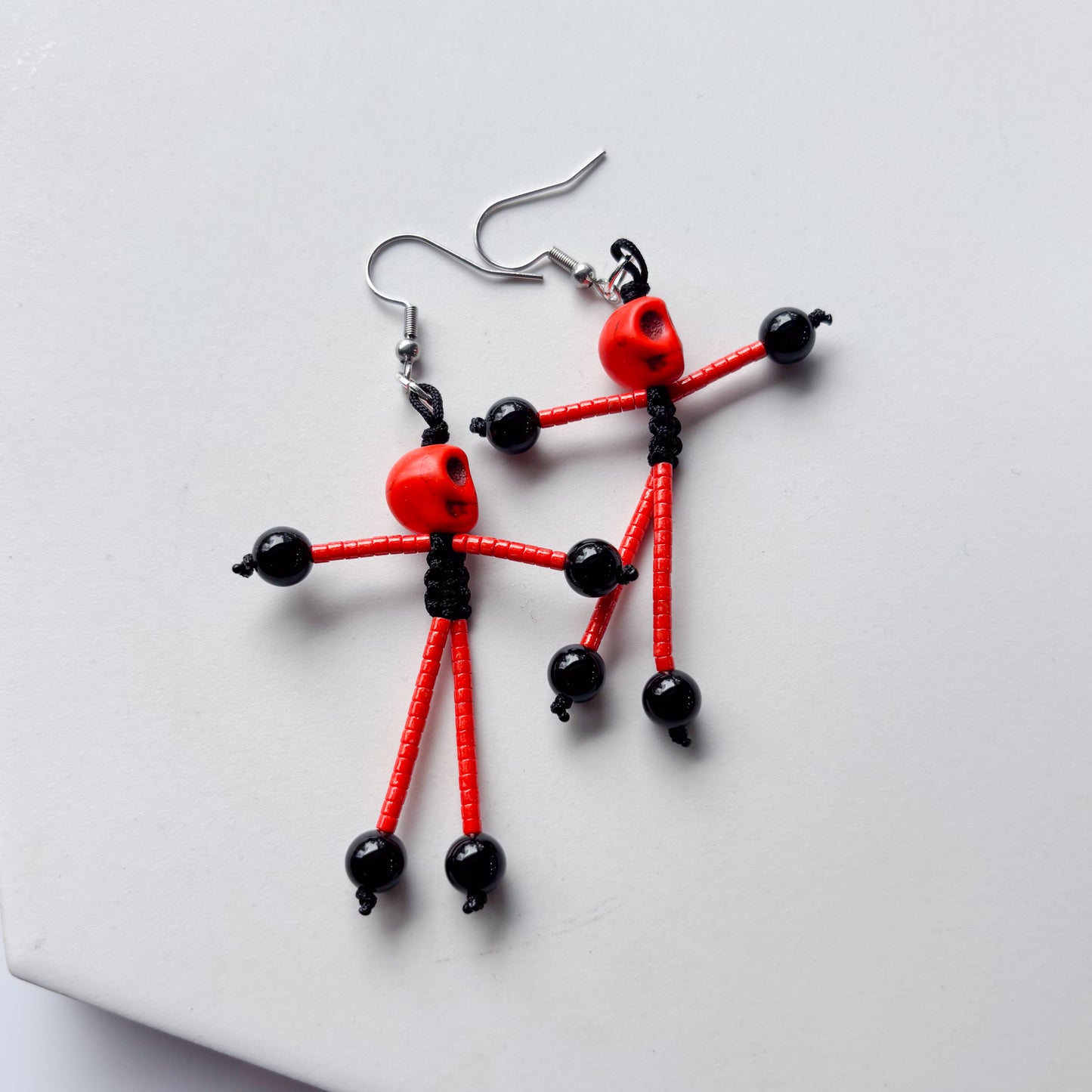 SKELETON CHARM EARRINGS (ORANGE)