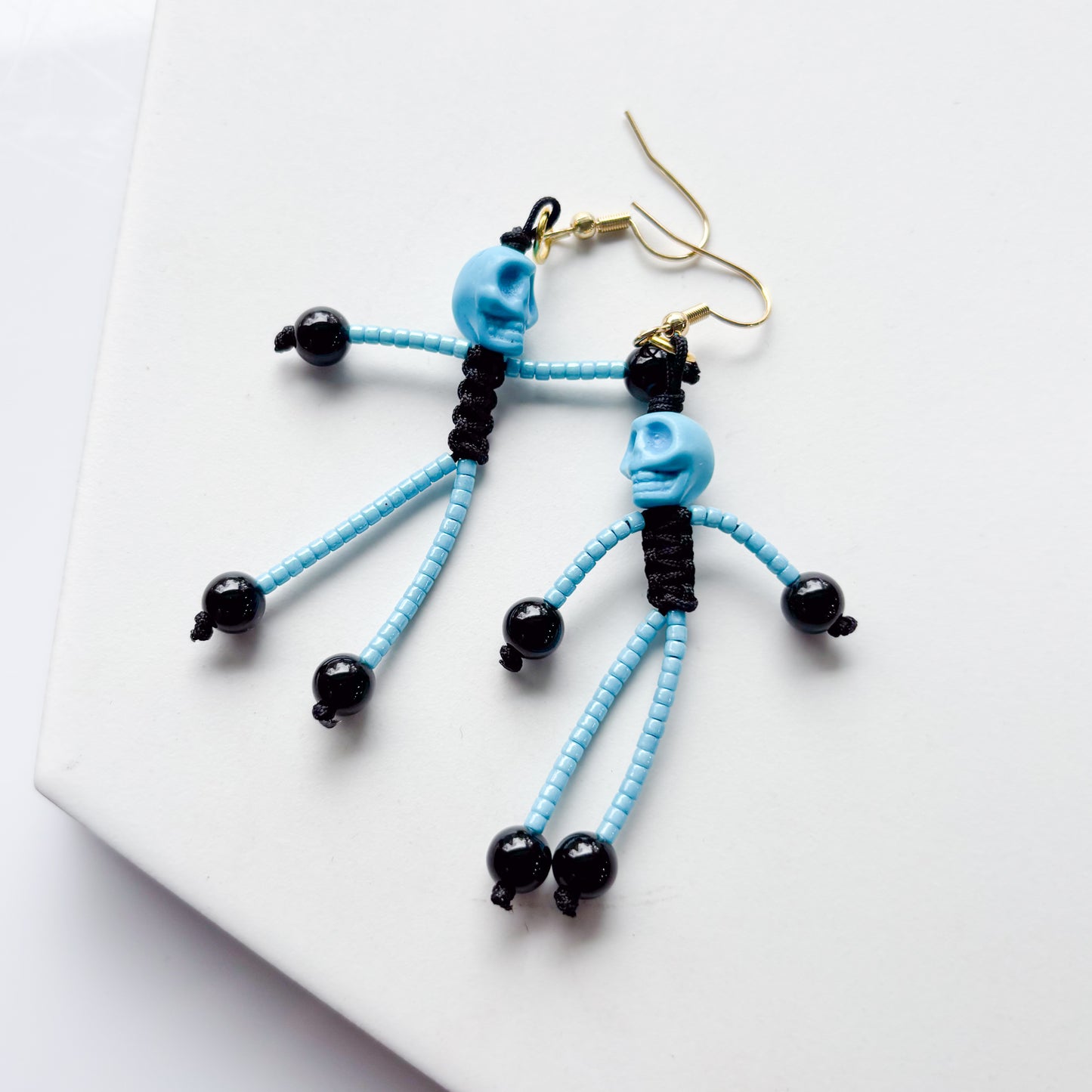 SKELETON CHARM EARRINGS (BLUE)