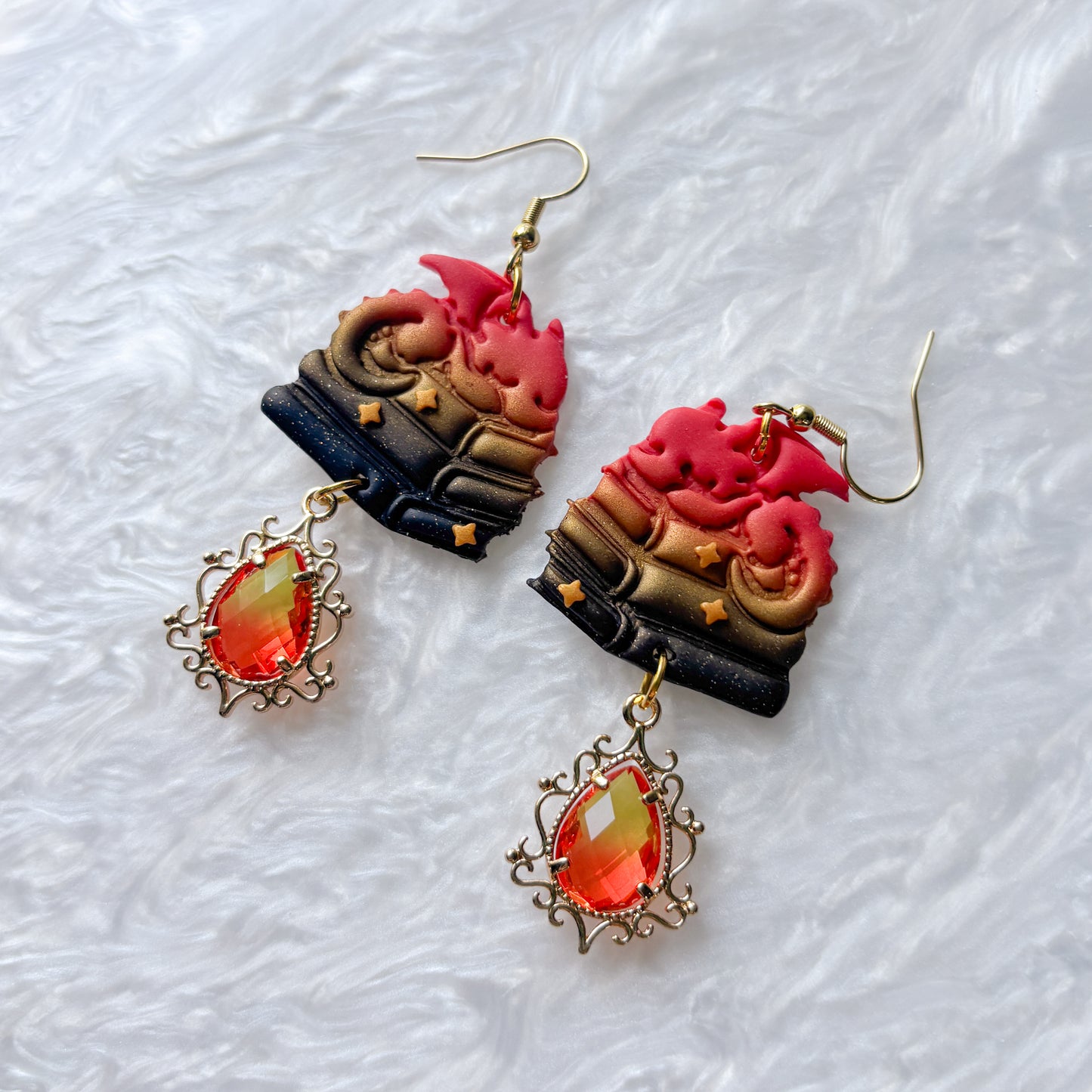 DRAGONS ON BOOKS EARRINGS