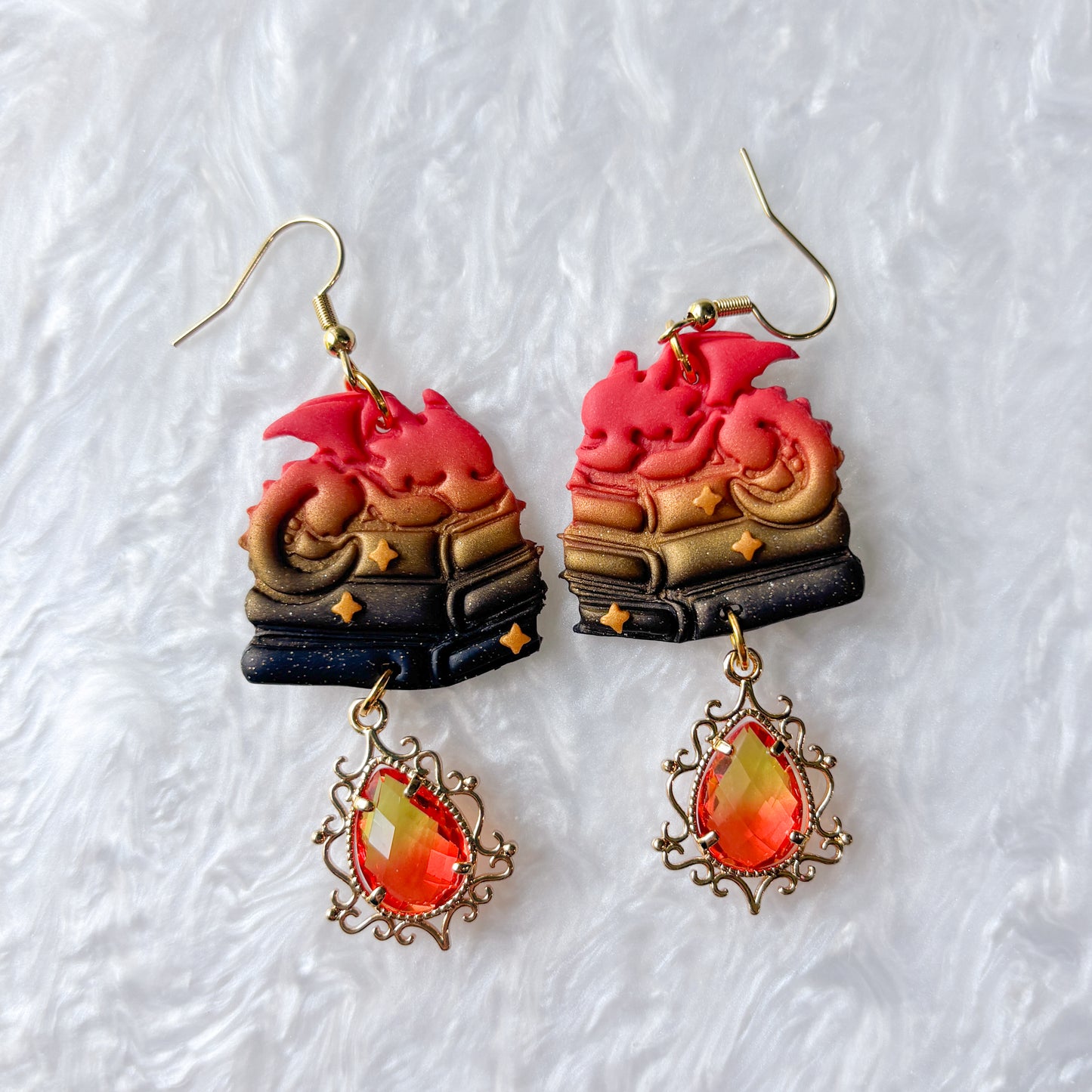 DRAGONS ON BOOKS EARRINGS