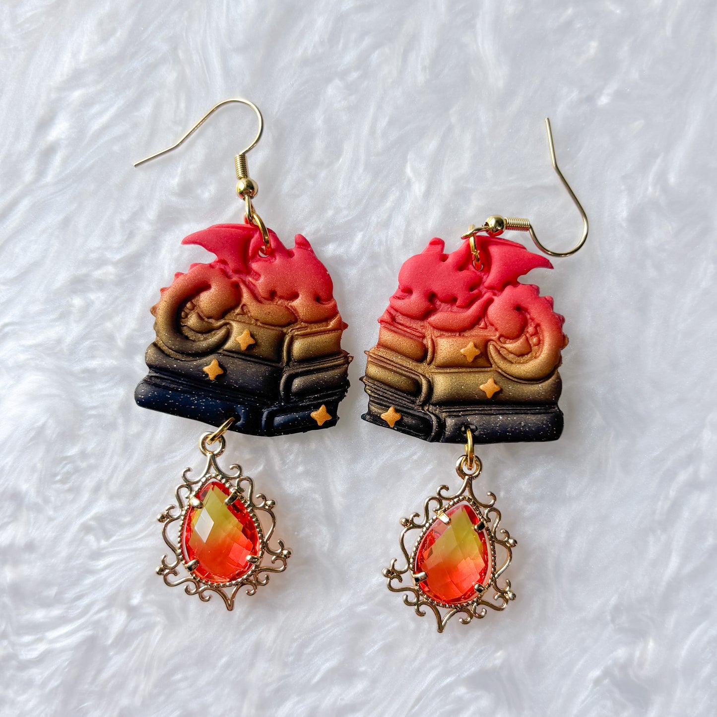 DRAGONS ON BOOKS EARRINGS
