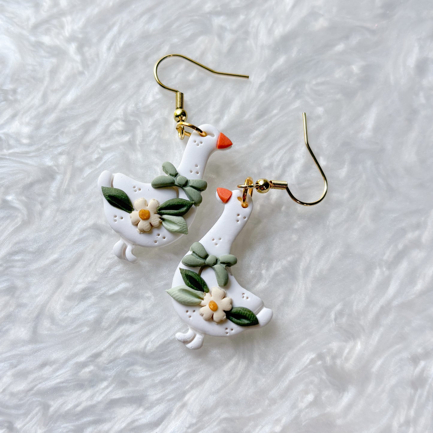 GREEN BOW GEESE EARRINGS