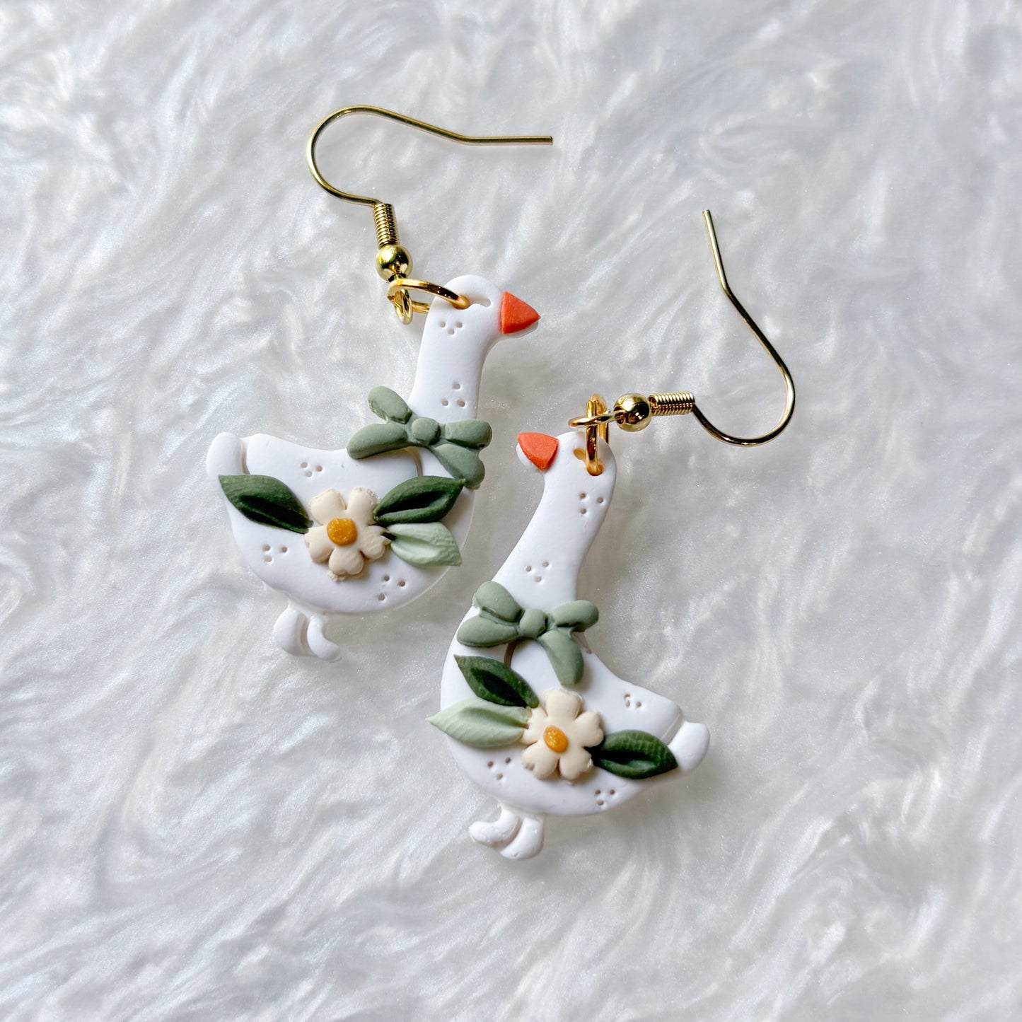 GREEN BOW GEESE EARRINGS