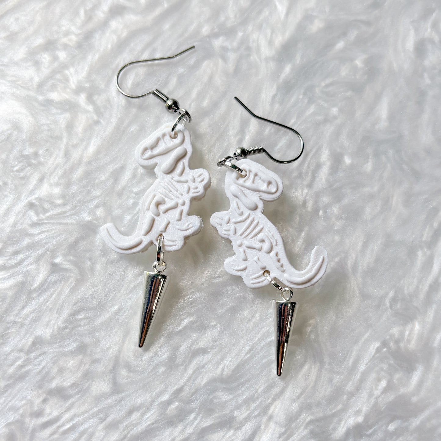 T REX SKELETON EARRINGS
