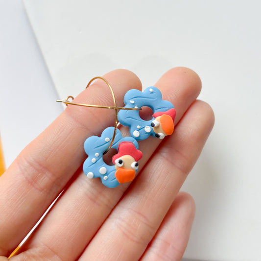 PONYO WATER HOOP EARRINGS