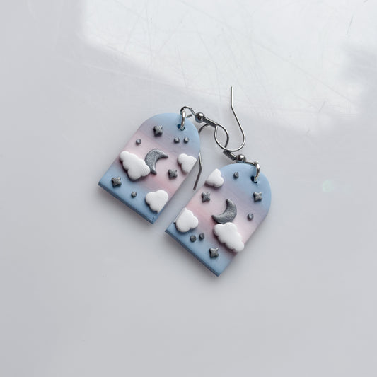 CLOUDY ARCH EARRINGS (TRANS FLAG)