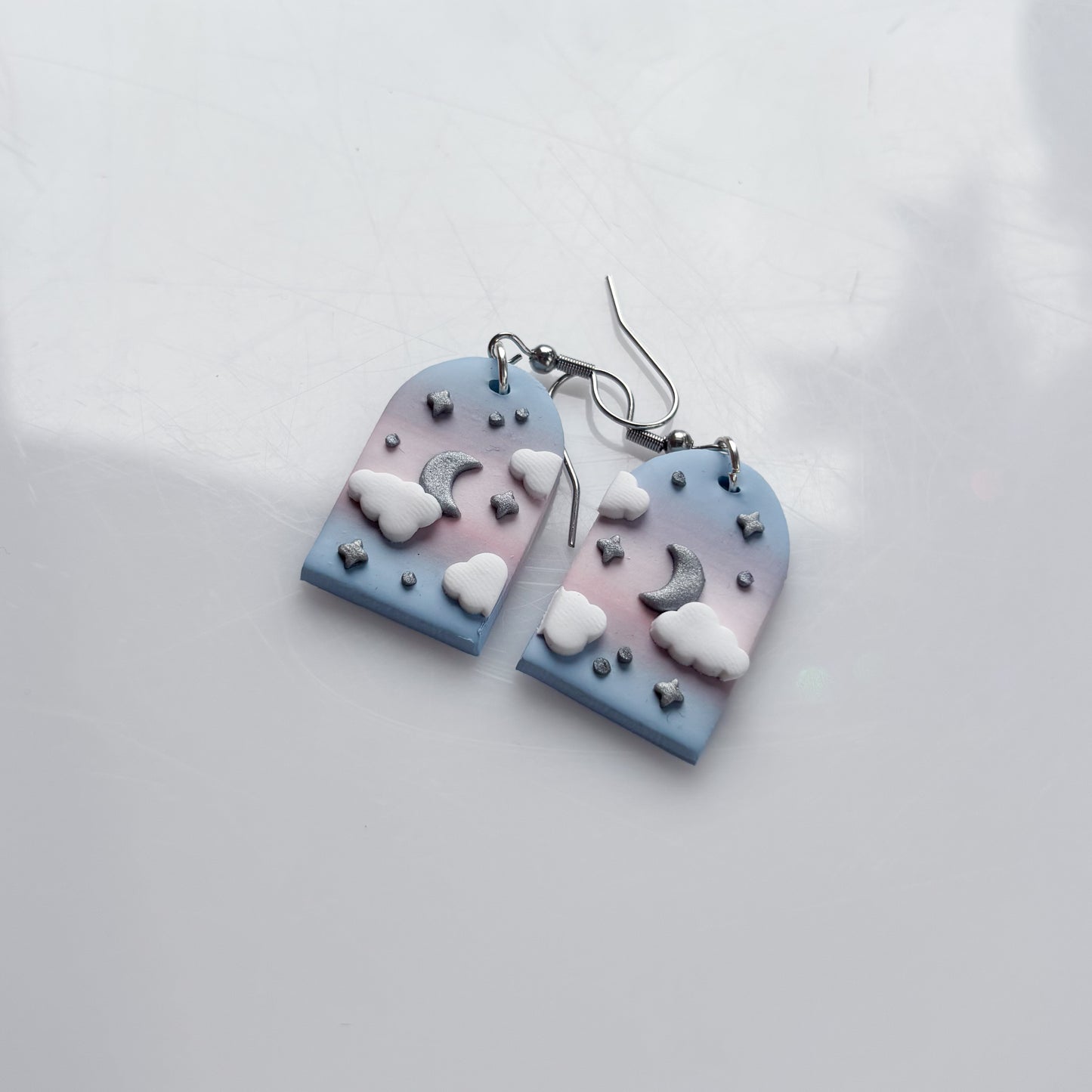 CLOUDY ARCH EARRINGS (TRANS FLAG)