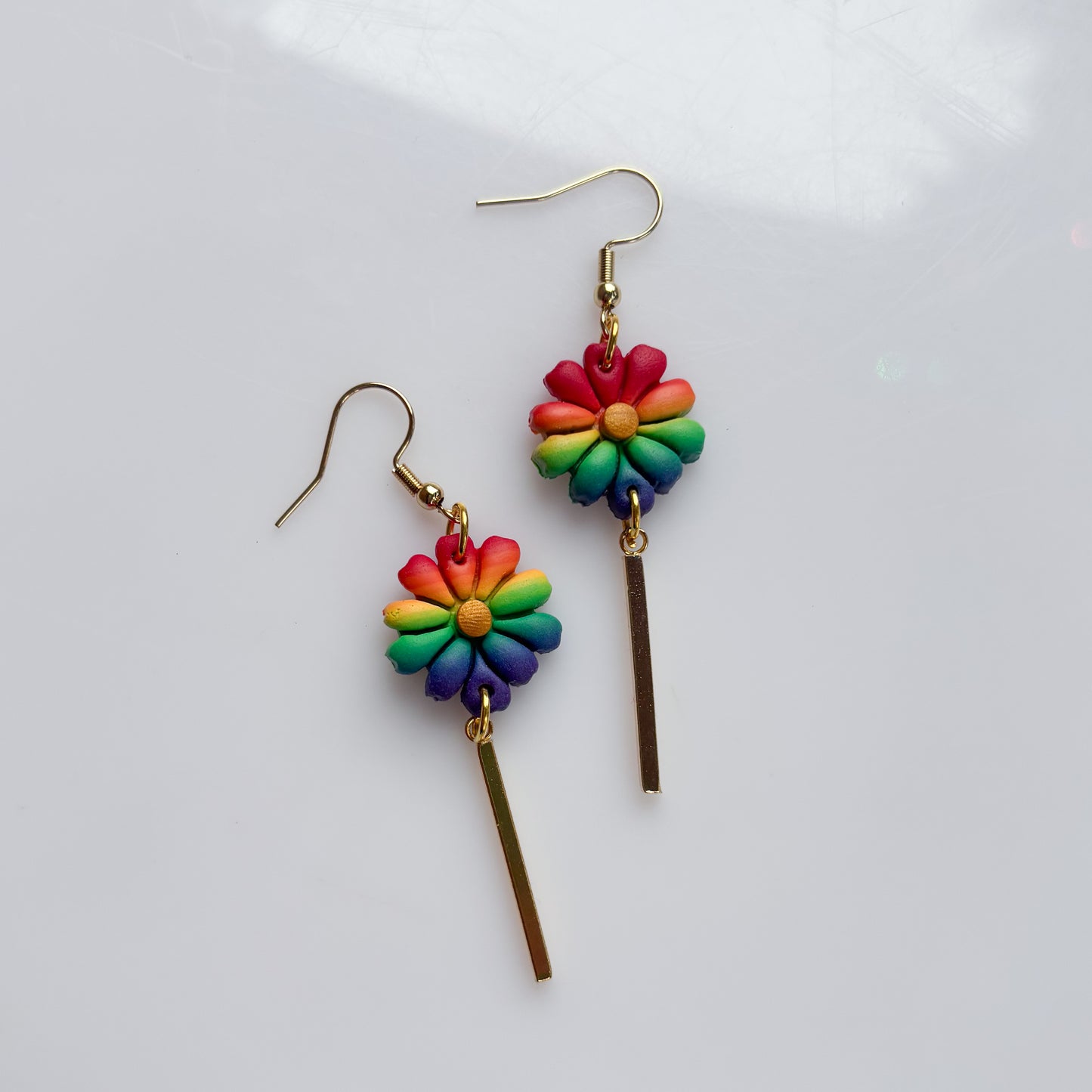 FLOWER EARRINGS (RAINBOW FLAG)
