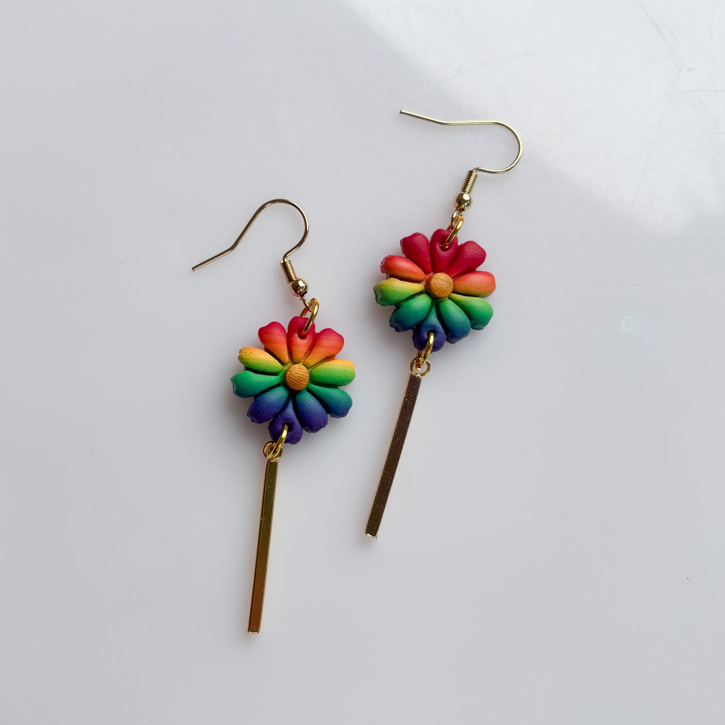 FLOWER EARRINGS (RAINBOW FLAG)