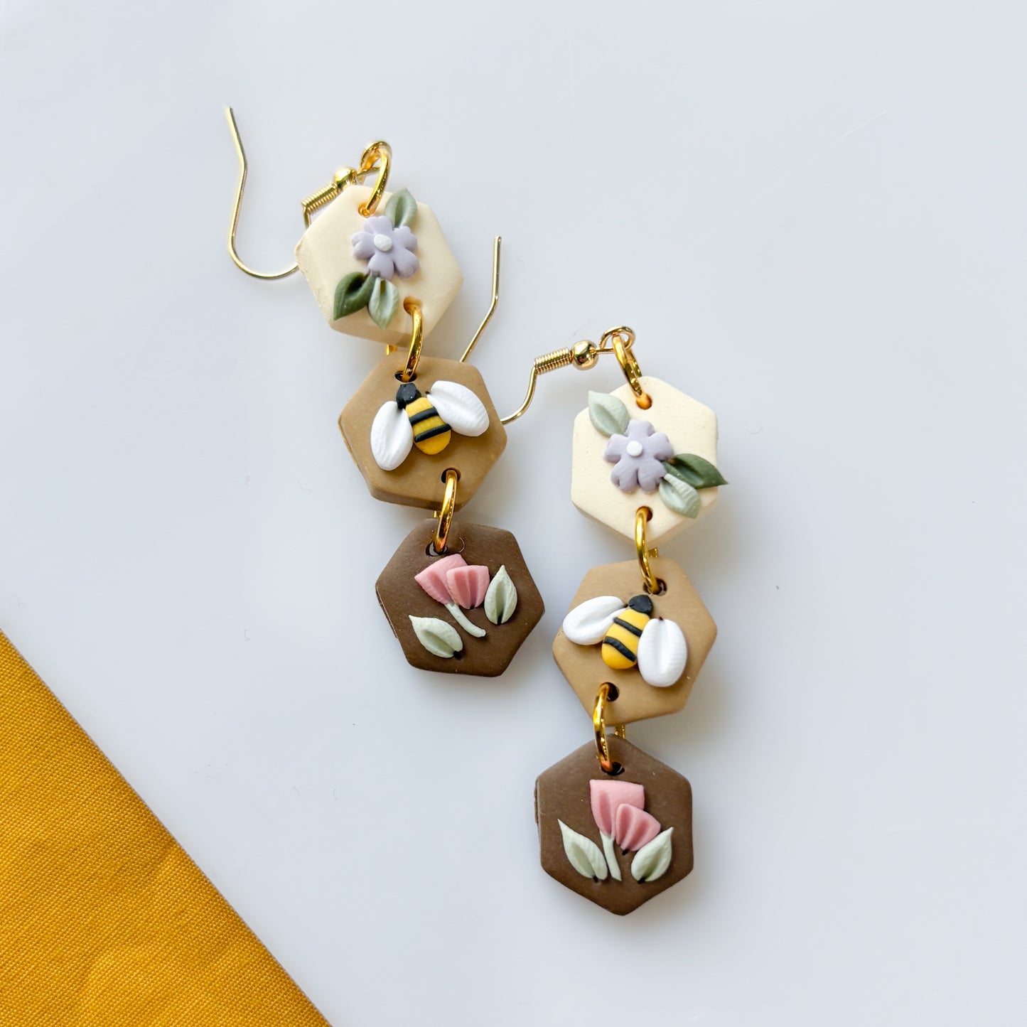 BEE FLOWER TRIO EARRINGS