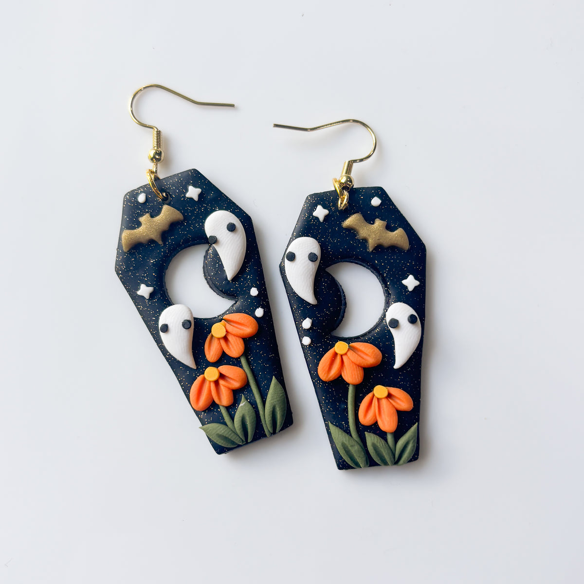 BAT GHOST COFFIN EARRINGS