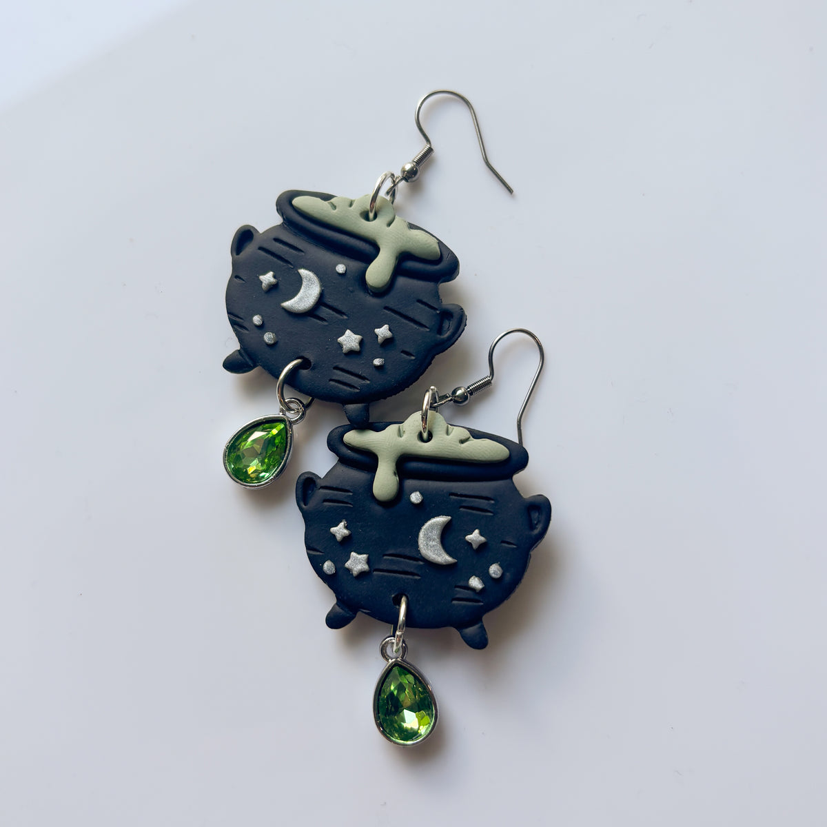 GREEN POTION CAULDRON EARRINGS