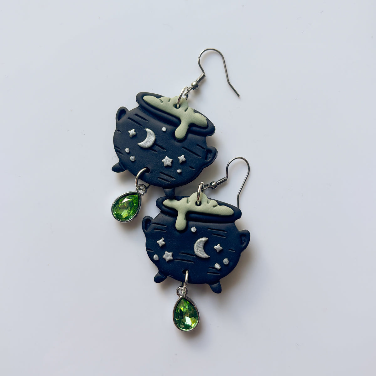 GREEN POTION CAULDRON EARRINGS