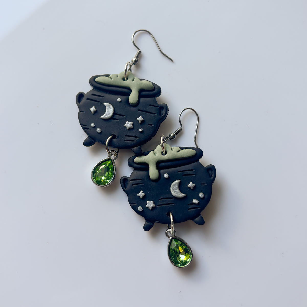 GREEN POTION CAULDRON EARRINGS