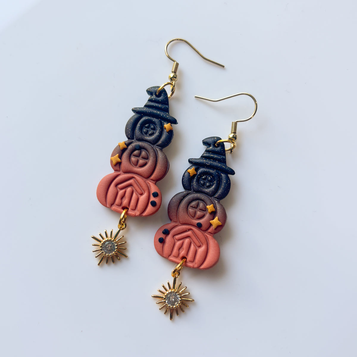 PUMPKIN WITCH HAT OMBRE HOUSE EARRINGS