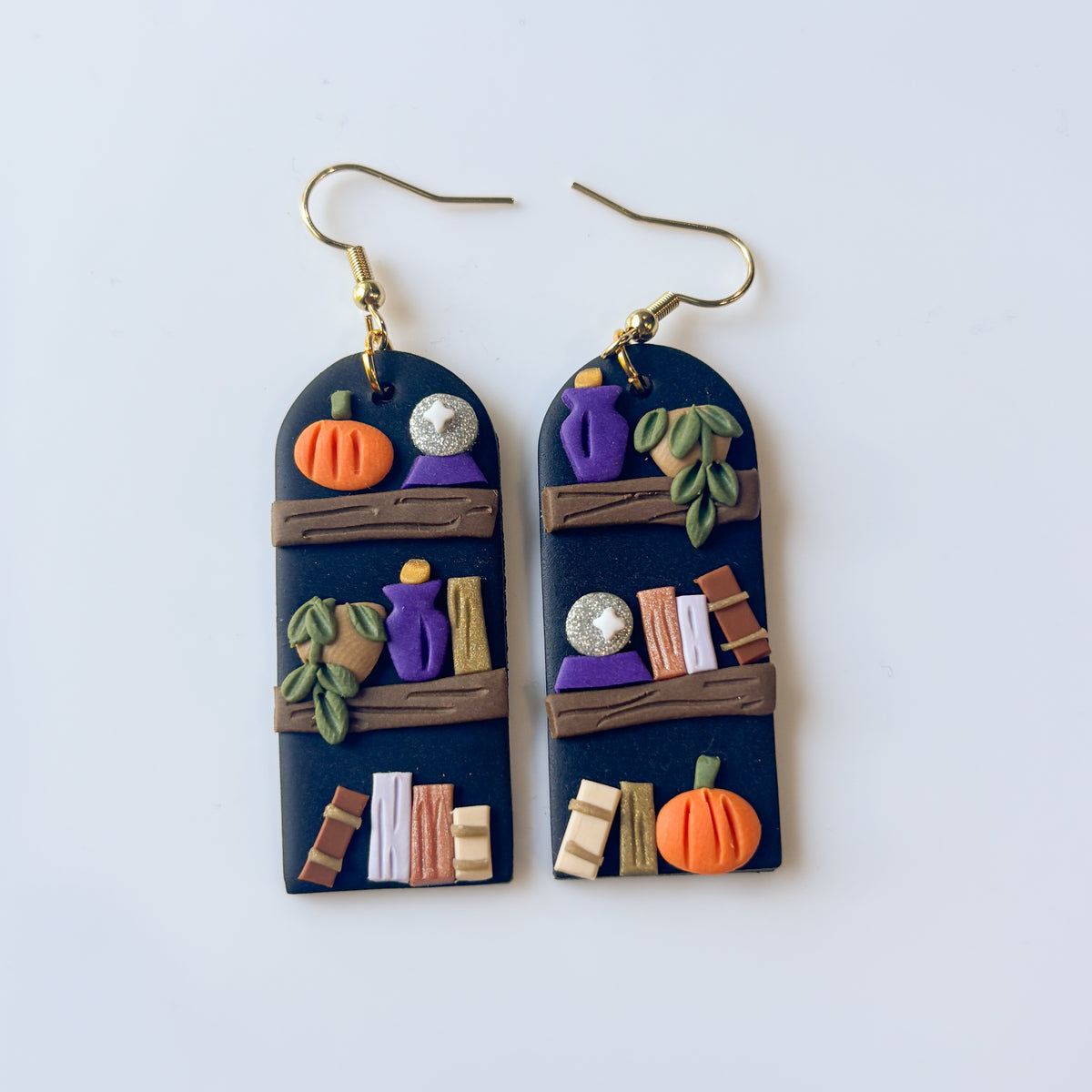 WITCH'S BOOKSHELF EARRINGS