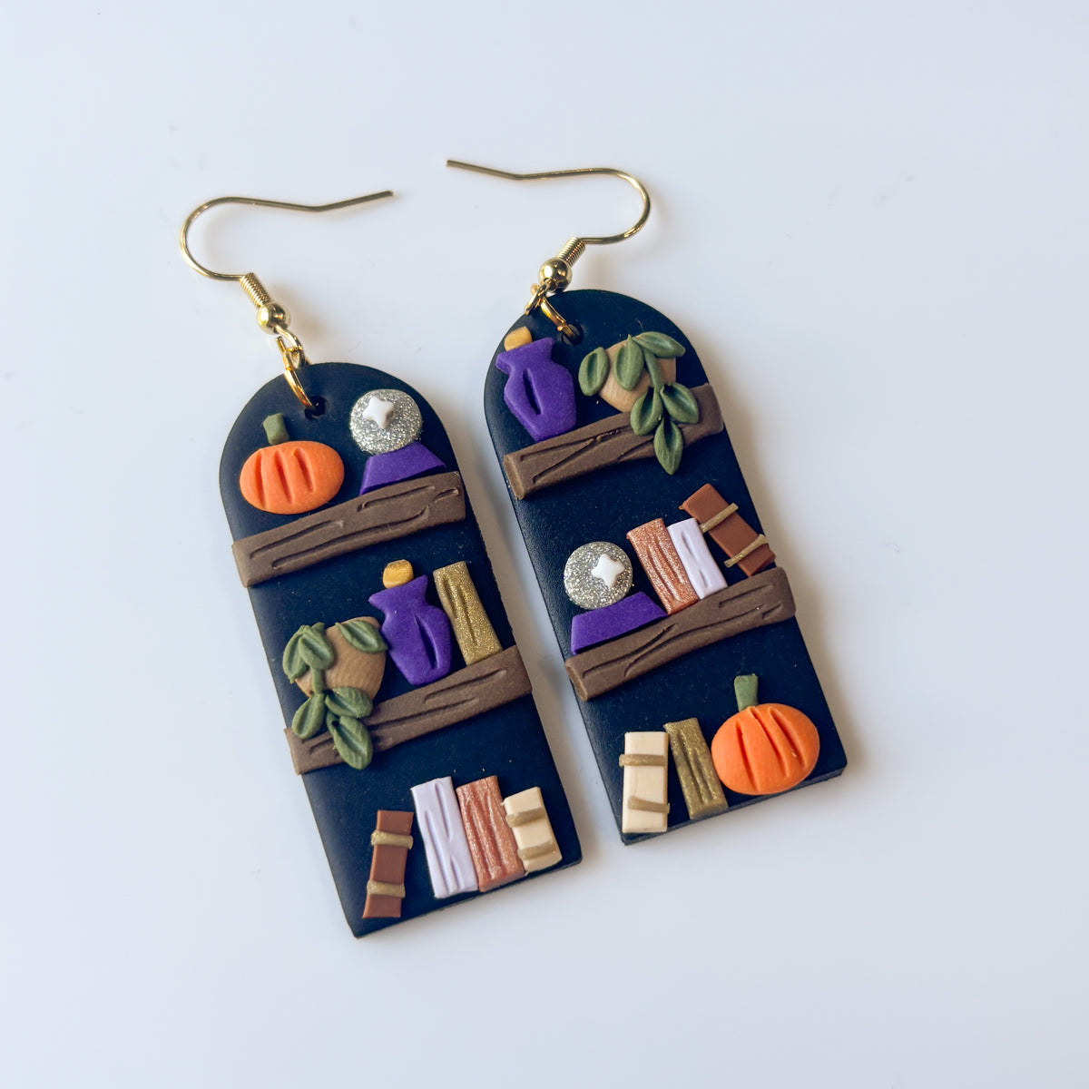 WITCH'S BOOKSHELF EARRINGS