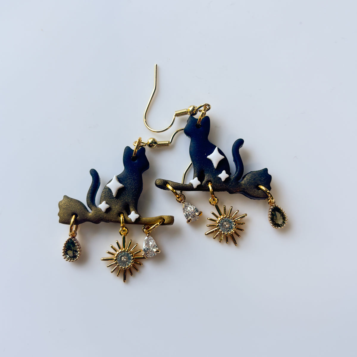 CATS ON BROOMSTICKS EARRINGS