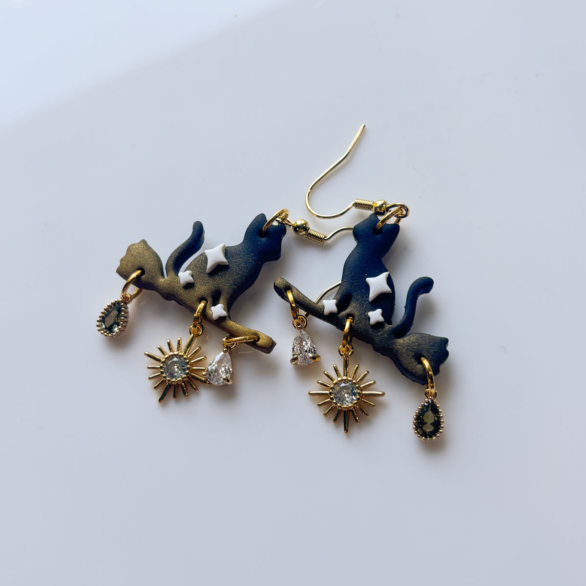 CATS ON BROOMSTICKS EARRINGS