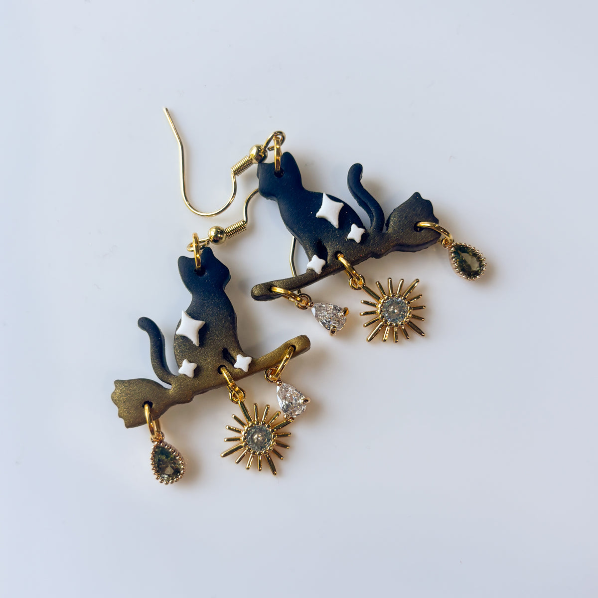 CATS ON BROOMSTICKS EARRINGS