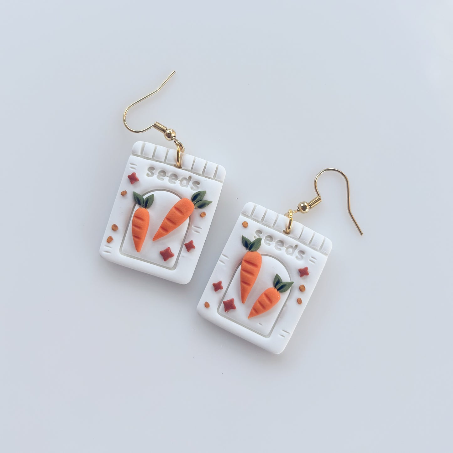 CARROT SEED PACKET EARRINGS