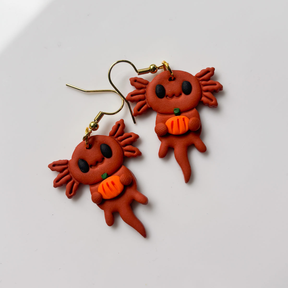 PUMPKIN AXOLOTL EARRINGS
