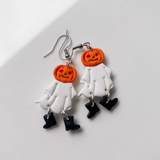 JACK O LANTERN GHOST EARRINGS